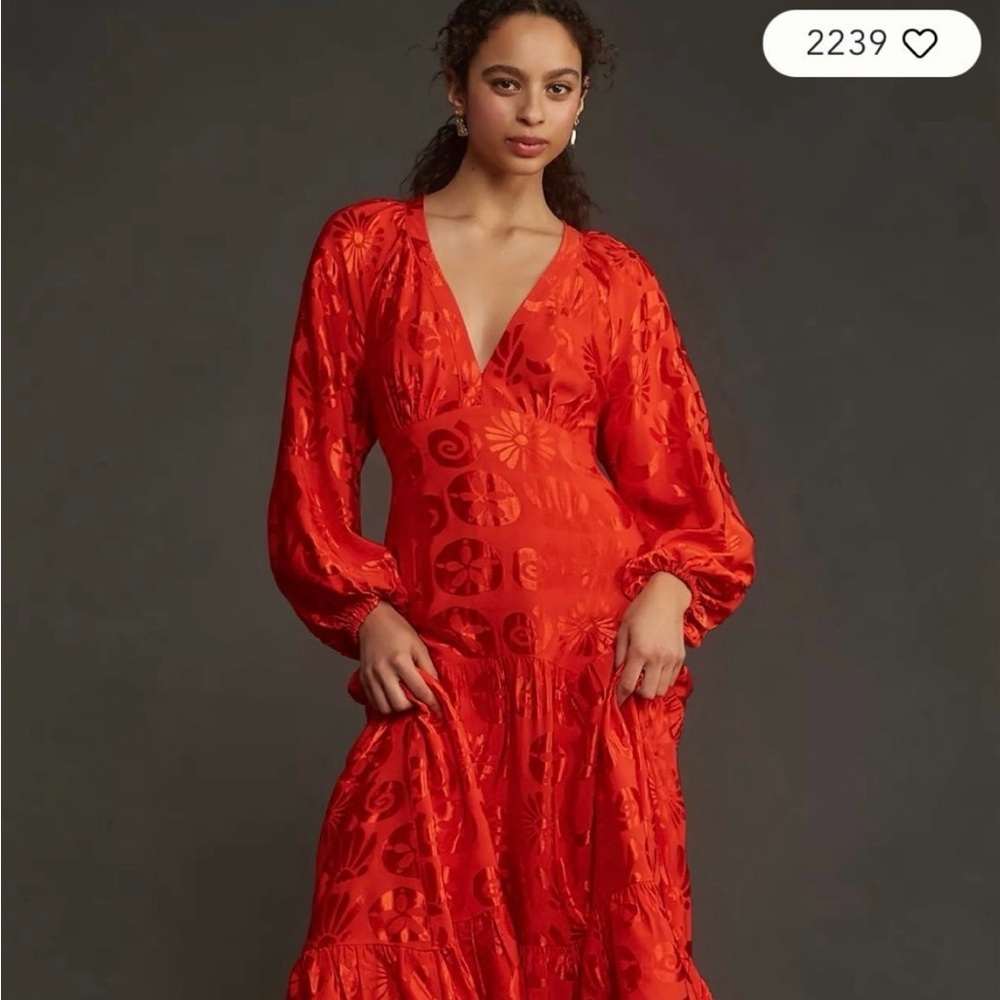 FARM Rio Red Patterned Dress